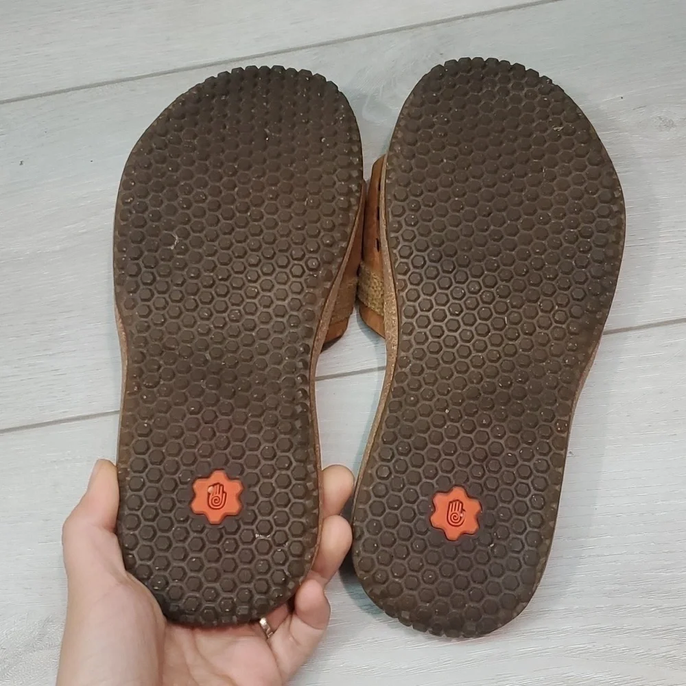 Teva Women 6324 Leather Slide Sandals Flip Flop Flats shoes sz 7